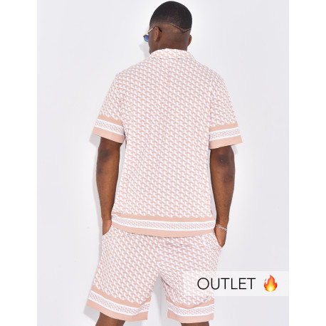 Ensemble short et chemise à motifs