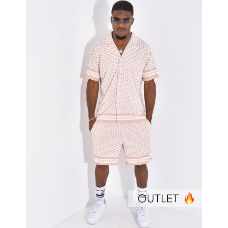 Ensemble short et chemise à motifs