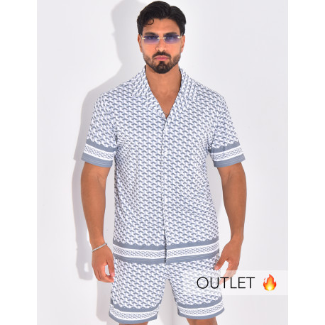 Ensemble short et chemise à motifs