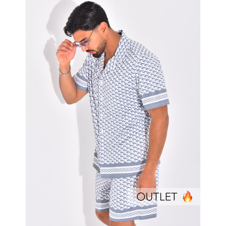 Ensemble short et chemise à motifs