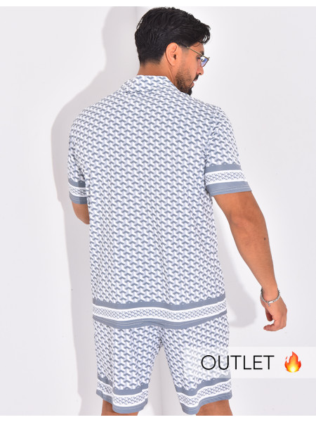 Ensemble short et chemise à motifs