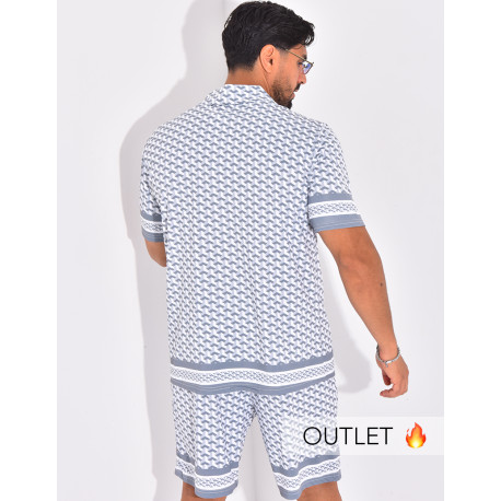 Ensemble short et chemise à motifs
