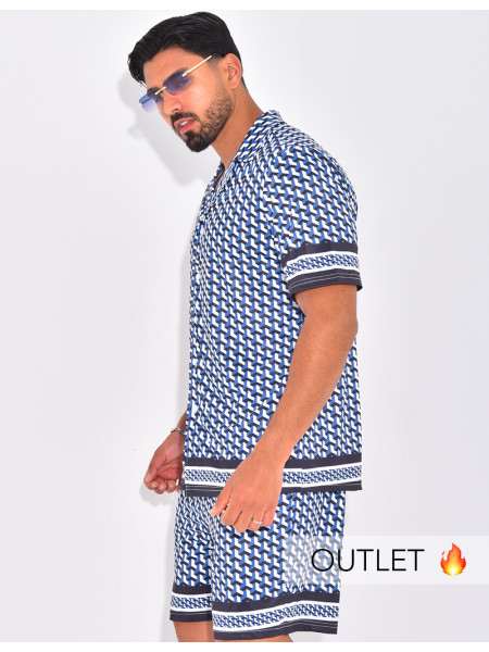 Ensemble short et chemise à motifs
