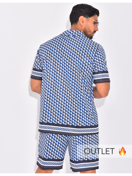 Ensemble short et chemise à motifs