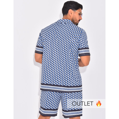 Ensemble short et chemise à motifs