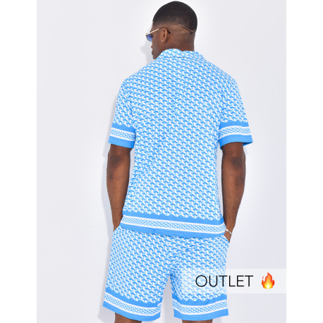 Ensemble short et chemise à motifs