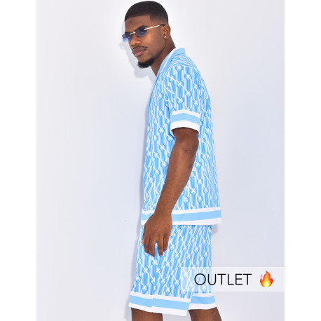 Ensemble short et chemise à motifs