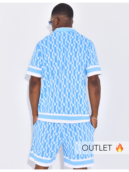Ensemble short et chemise à motifs