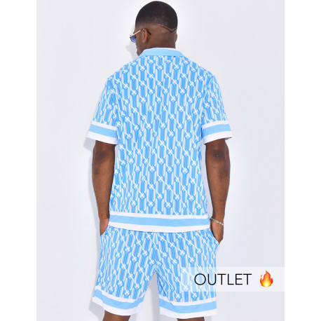Ensemble short et chemise à motifs