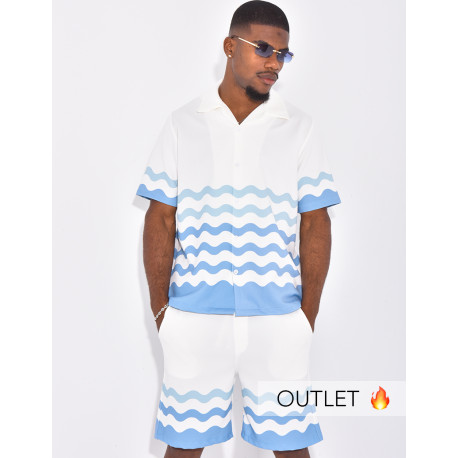 Ensemble short et chemise à motifs