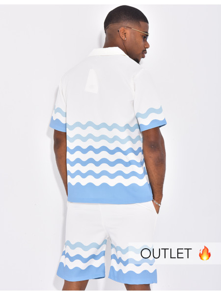 Ensemble short et chemise à motifs