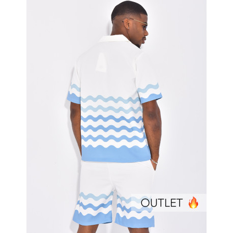Ensemble short et chemise à motifs