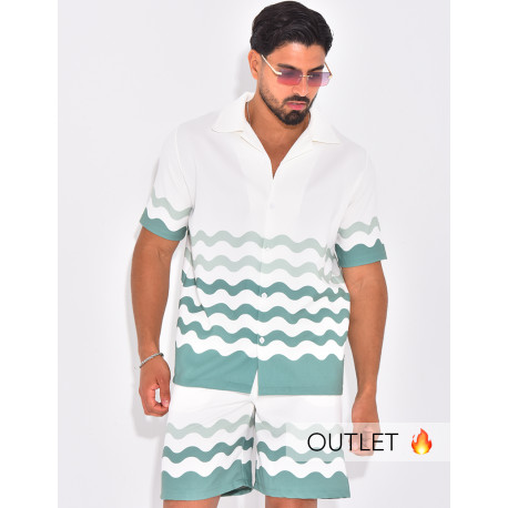 Ensemble short et chemise à motifs