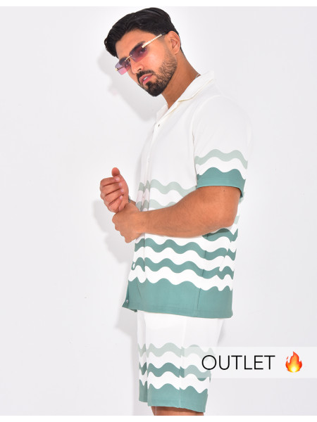 Ensemble short et chemise à motifs