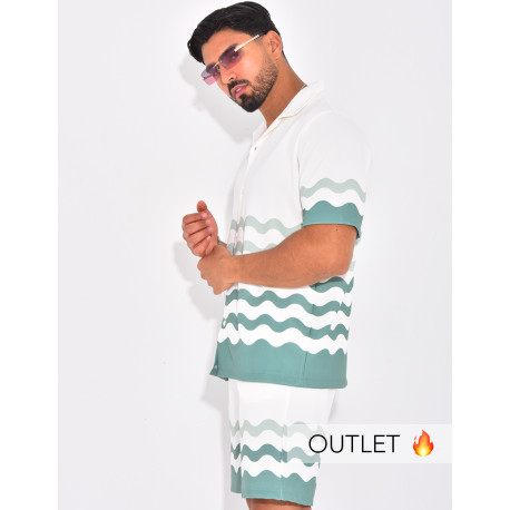 Ensemble short et chemise à motifs