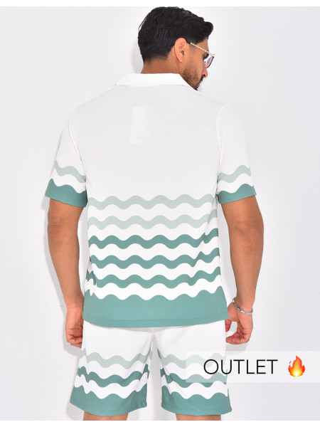 Ensemble short et chemise à motifs