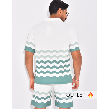 Ensemble short et chemise à motifs