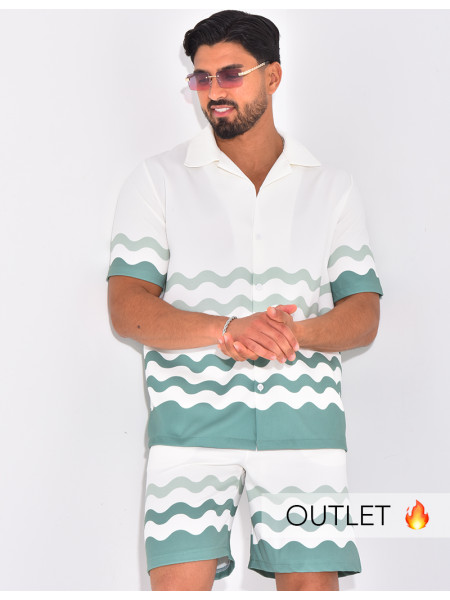Ensemble short et chemise à motifs