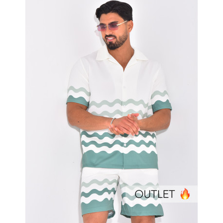 Ensemble short et chemise à motifs