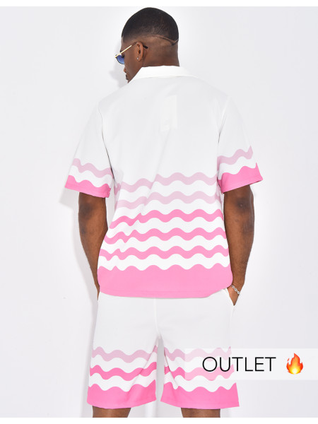 Ensemble short et chemise à motifs