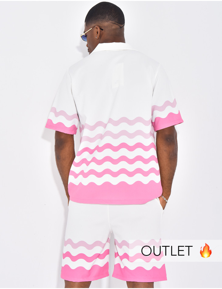 Ensemble short et chemise à motifs