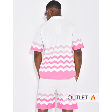 Ensemble short et chemise à motifs