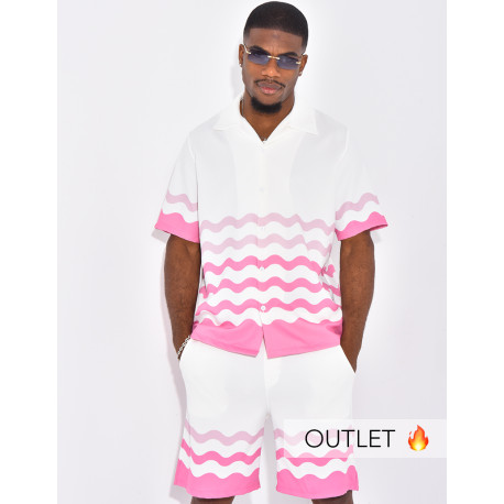 Ensemble short et chemise à motifs