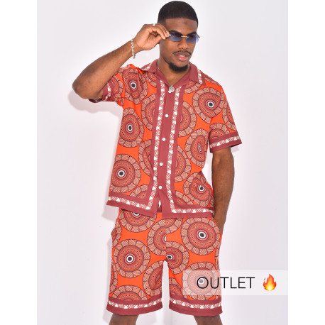 Ensemble short et chemise à motifs