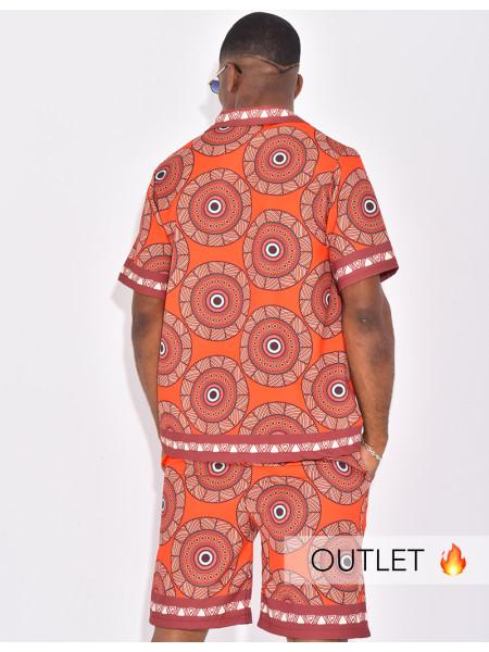 Ensemble short et chemise à motifs