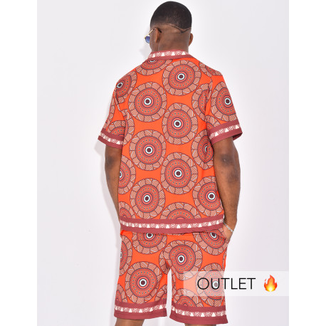 Ensemble short et chemise à motifs