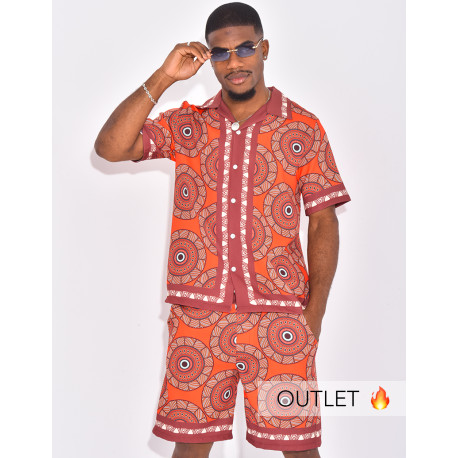 Ensemble short et chemise à motifs
