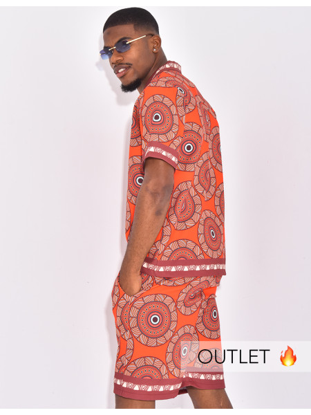 Ensemble short et chemise à motifs