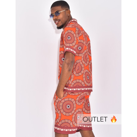 Ensemble short et chemise à motifs
