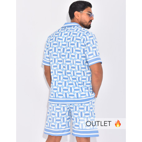 Ensemble short et chemise à motifs