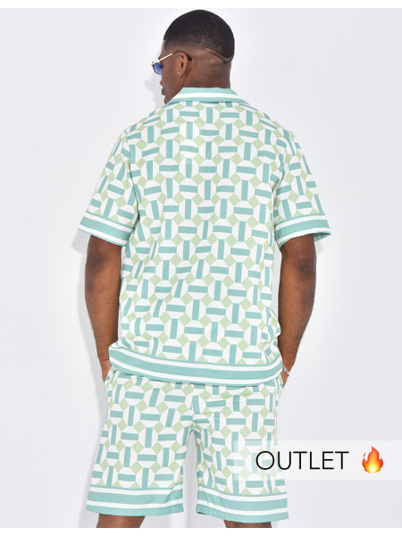 Ensemble short et chemise à motifs