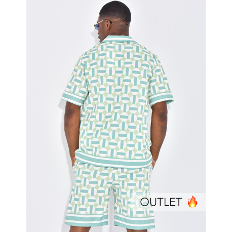 Ensemble short et chemise à motifs