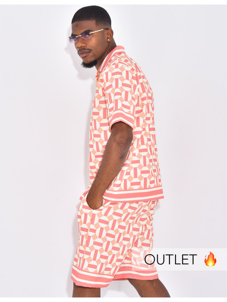 Ensemble short et chemise à motifs