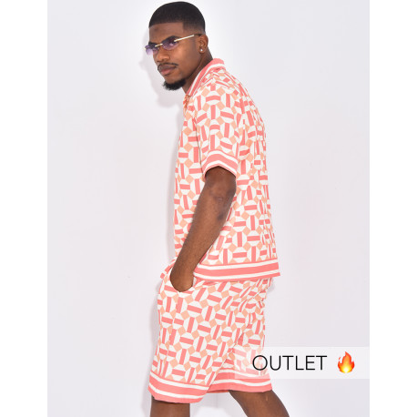Ensemble short et chemise à motifs