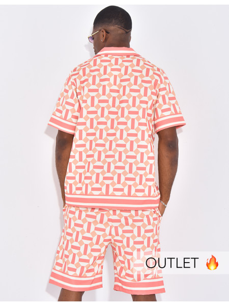 Ensemble short et chemise à motifs