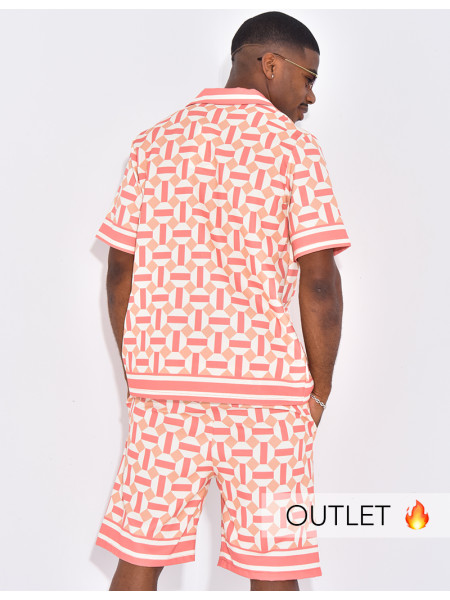 Ensemble short et chemise à motifs