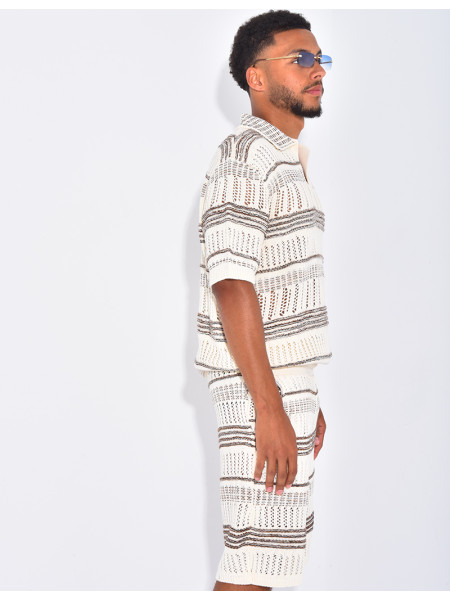Ensemble short et polo ajouré