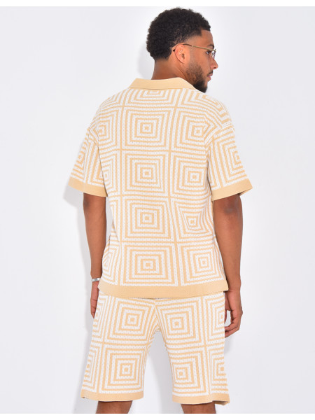 Ensemble short et polo ajouré