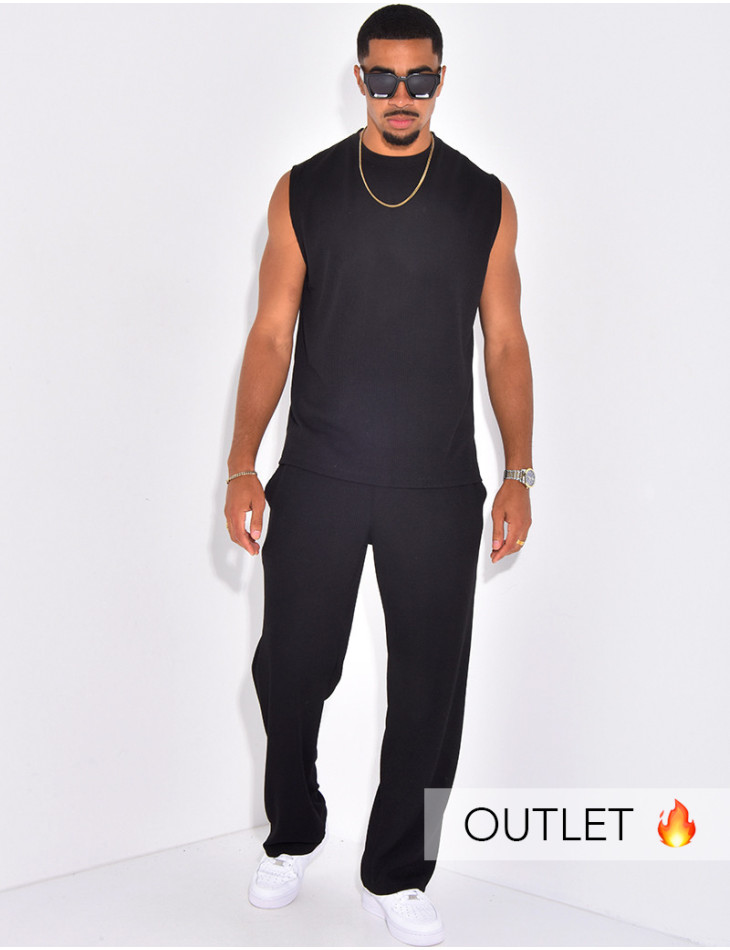 Ensemble plissé pantalon et t-shirt sans manches
