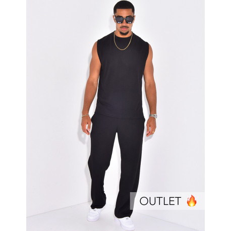 Ensemble plissé pantalon et t-shirt sans manches