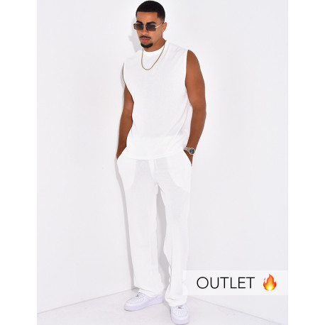 Ensemble plissé pantalon et t-shirt sans manches