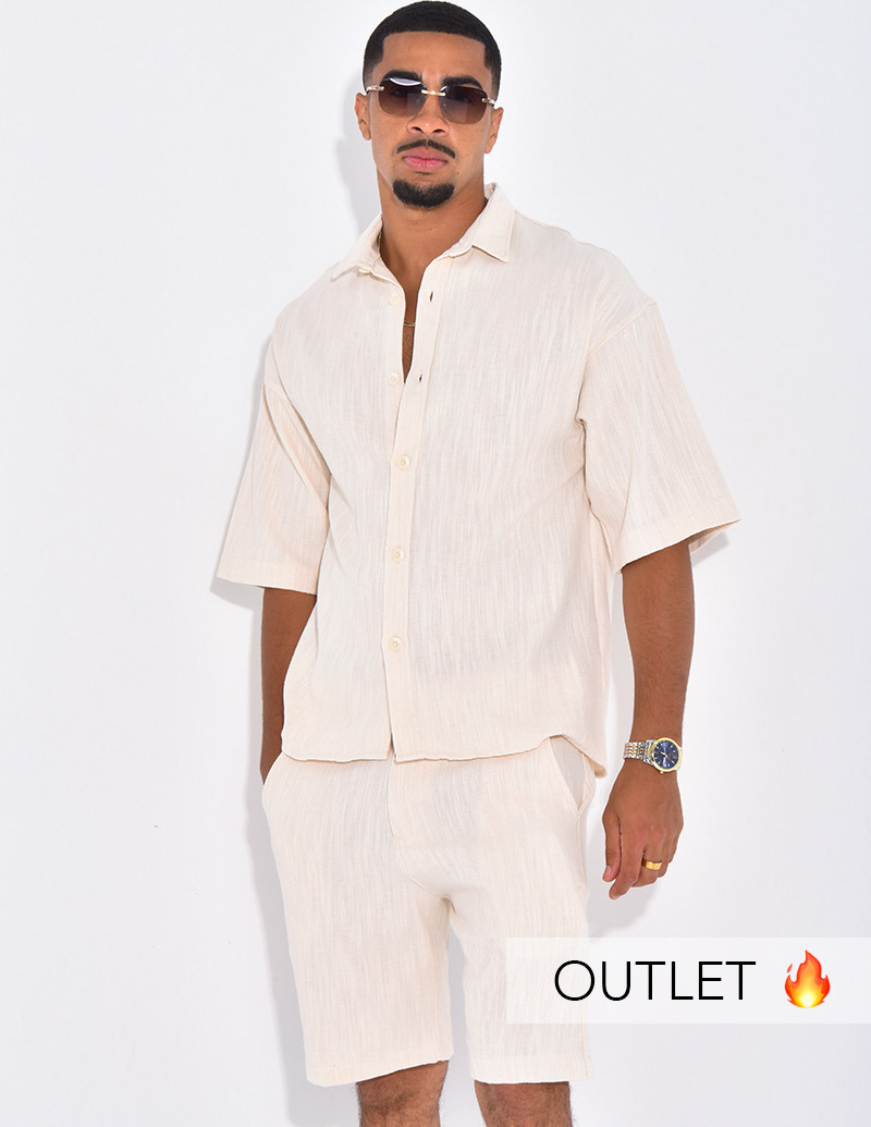 Ensemble texturé short et...