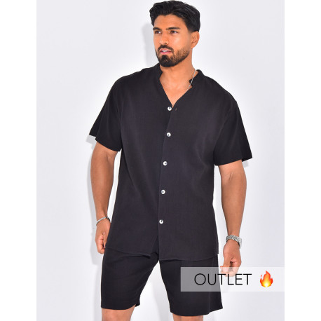 Ensemble en lin short et chemise manches courtes