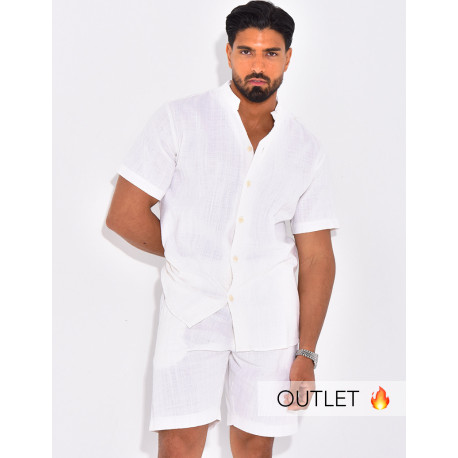 Ensemble en lin short et chemise manches courtes