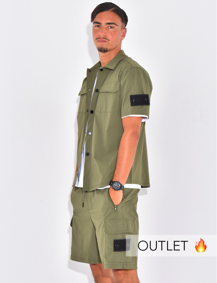 Ensemble short et chemise à poches