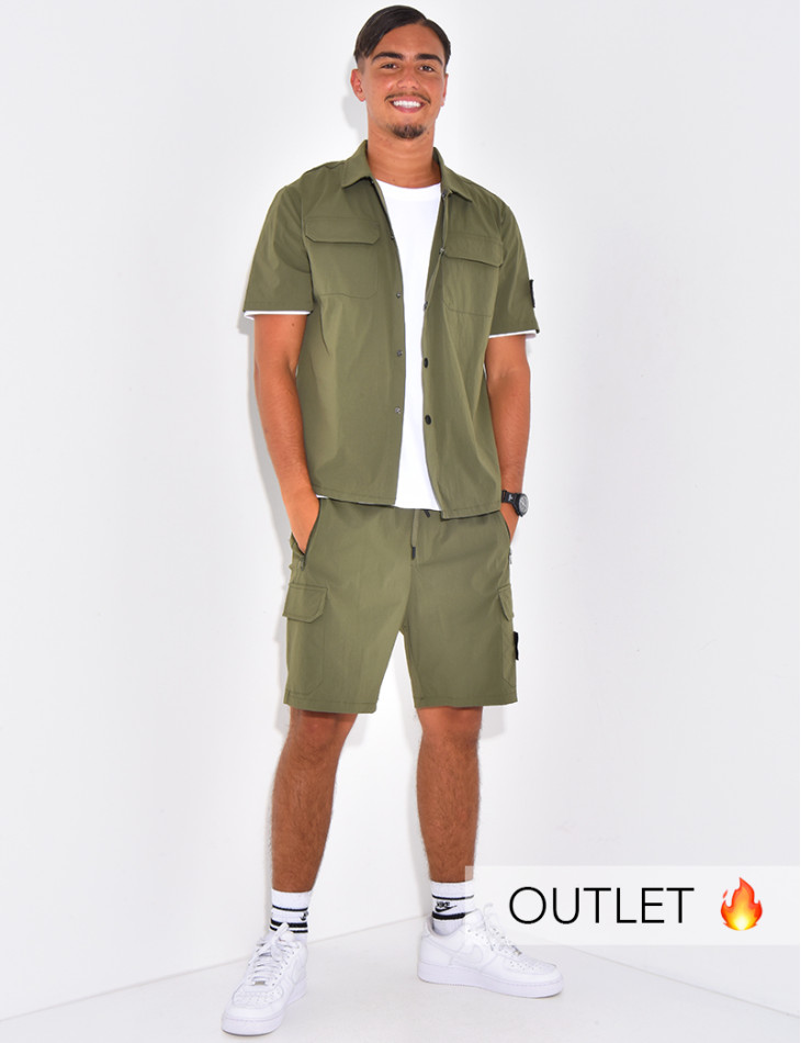 Ensemble short et chemise à poches